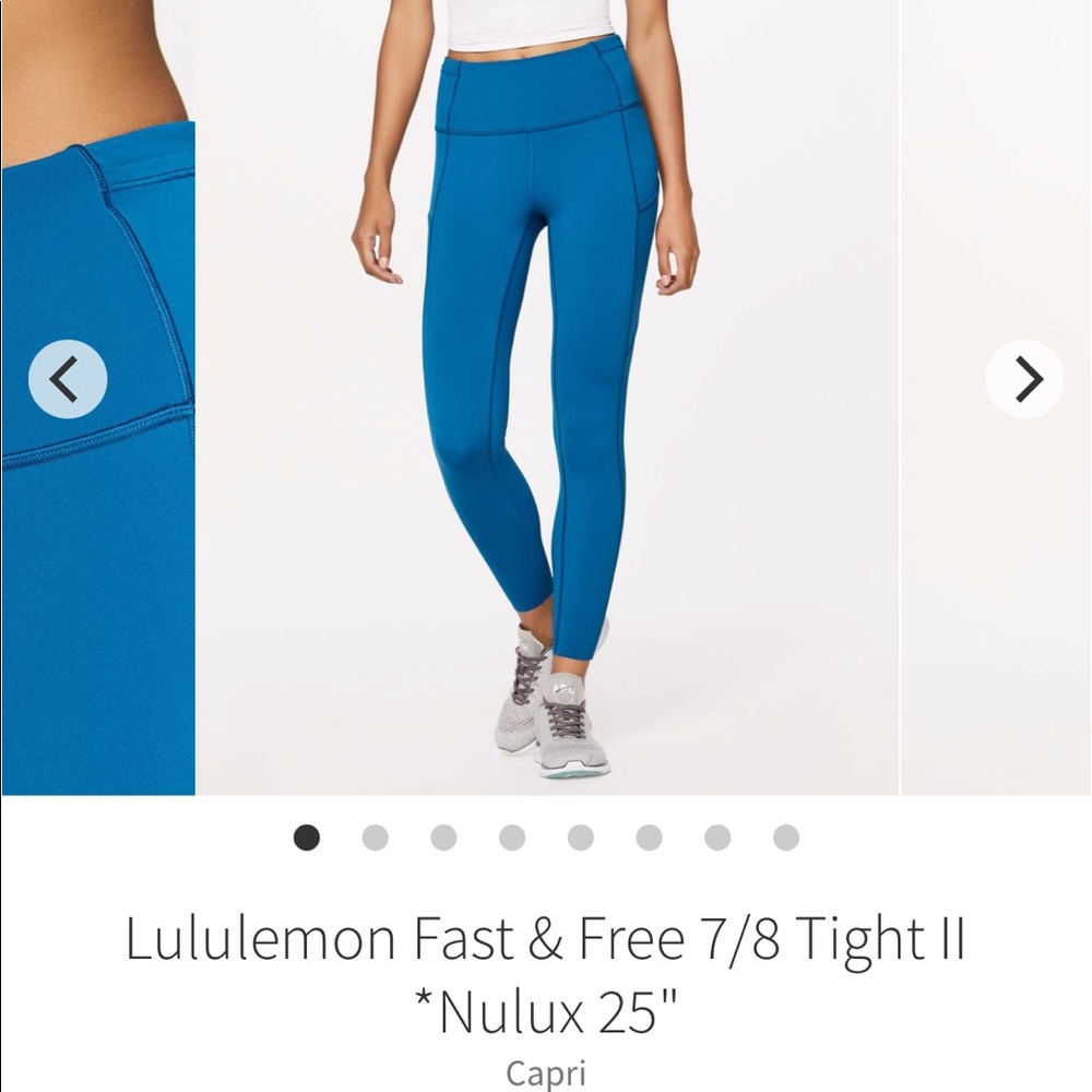 Lululemon - Fast & Free Tight 25” - Size 4 - color : Capri